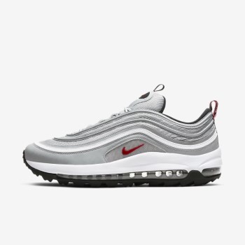 Nike Air Max 97 G - Férfi Golf Cipő - Metal Titán/Fehér/Fekete/Piros